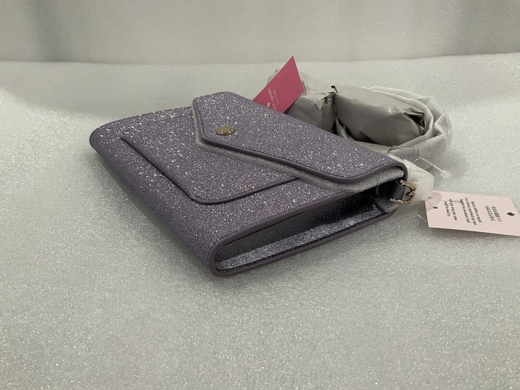 Kate Spade Glitter Tinsel Lilac Frost Flap Envelope Crossbody Bag