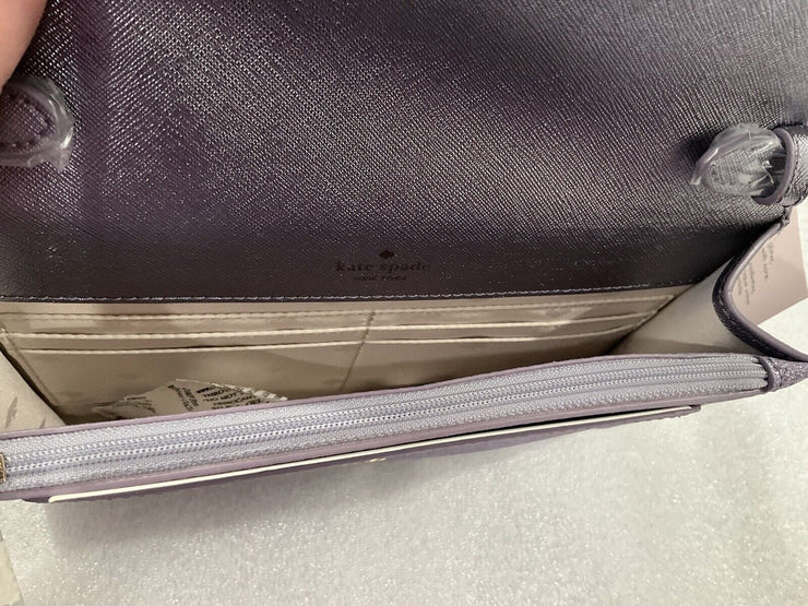 Kate Spade Glitter Tinsel Lilac Frost Flap Envelope Crossbody Bag