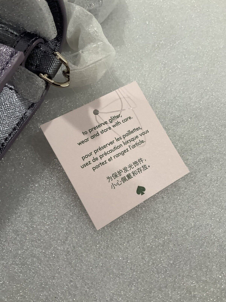Kate Spade Glitter Tinsel Lilac Frost Flap Envelope Crossbody Bag