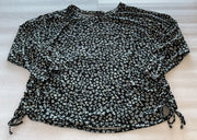 Lane Bryant Black Daisy Lone Sleeve Blouse Size 26/28