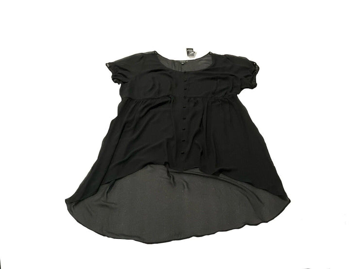 Torrid Black Lexie Chiffon Button Top Size 3X