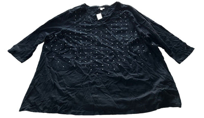 Avenue Silver Star Black Elbow Sleeve Tee Size 26/28