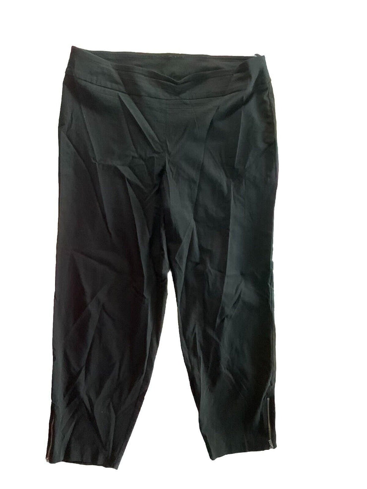 Avenue Black Zipper Super Stretch Pull On Dress Pants SIZE 18
