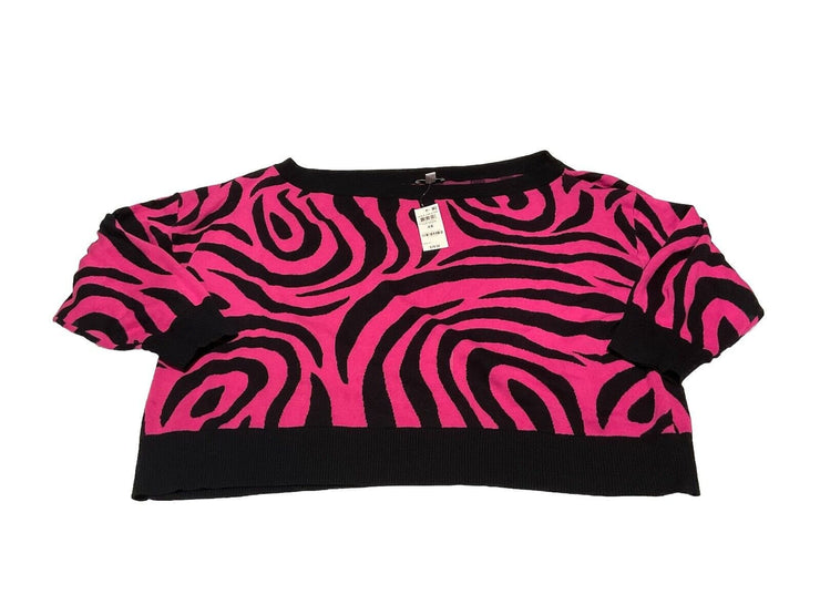 Women’s Bar III Pink Zebra Swirl Sweater Size 4X