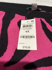 Women’s Bar III Pink Zebra Swirl Sweater Size 4X