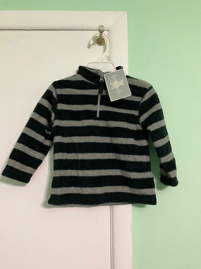 Koala Kids Grey and Black Striped Fleece Zip Up