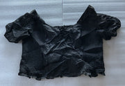 Torrid Black Cotton Clip Floral Smocked Crop Top Size 4X
