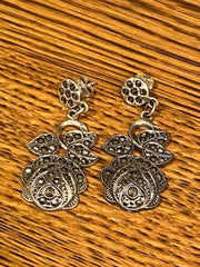 Sterling Silver Rose Earrings