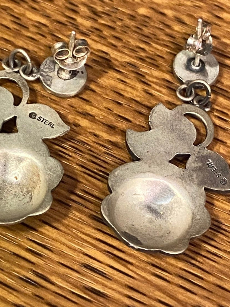 Sterling Silver Rose Earrings