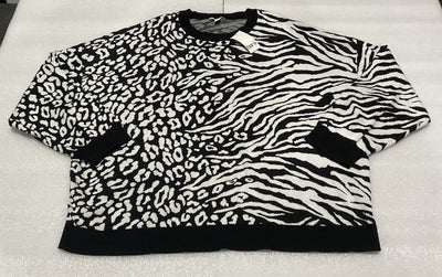 Women’s Bar III White Zebra Leopard Sweater Size 4X