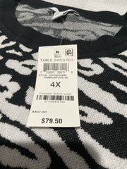 Women’s Bar III White Zebra Leopard Sweater Size 4X