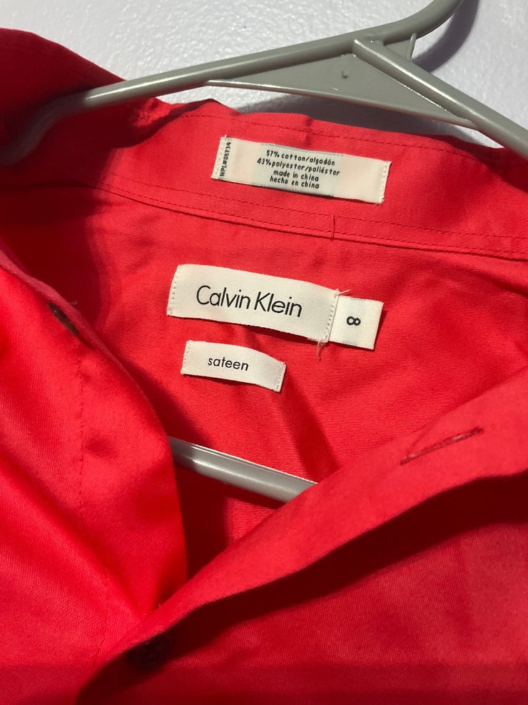 Boys Calvin Klein Coral Dress Shirt