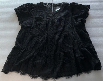 Torrid Black Lace Tiered Blouse Size 3X