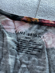 Lane Bryant Pink Orange Floral Black Top Size 26/28