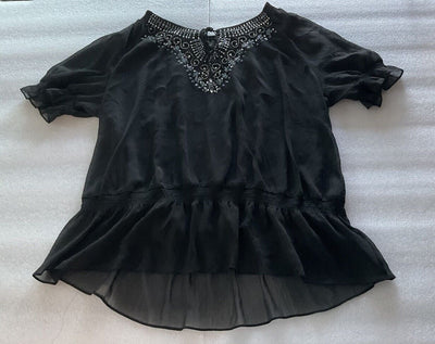 Lane Bryant Beaded Black Blouse Size 22/24