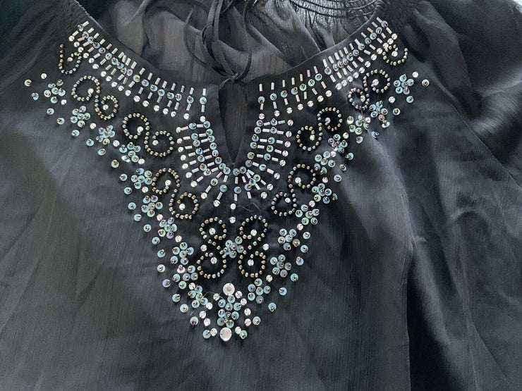Lane Bryant Beaded Black Blouse Size 22/24
