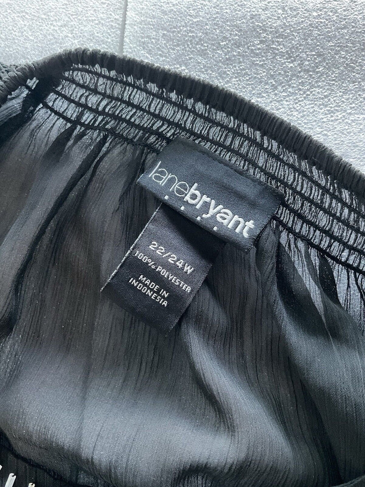 Lane Bryant Beaded Black Blouse Size 22/24