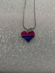 Sterling Silver Plated Bisexual Heart Necklace