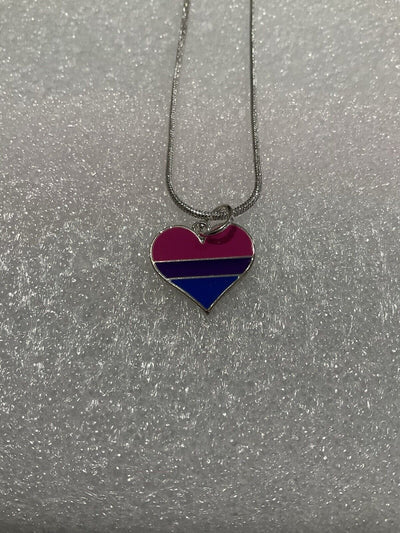 Sterling Silver Plated Bisexual Heart Necklace