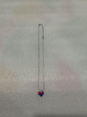 Sterling Silver Plated Bisexual Heart Necklace