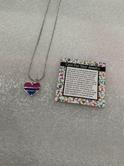 Sterling Silver Plated Bisexual Heart Necklace