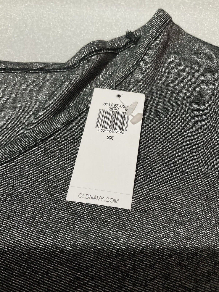 Women’s Old Navy Silver Metallic T-Shirt Size 3X