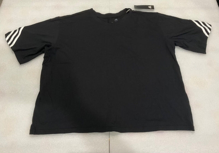 Adidas Women's 3 Stripe Black Fashion Tee Size M L XL 2XL