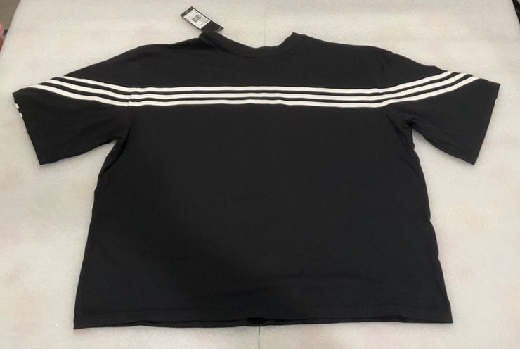 Adidas Women's 3 Stripe Black Fashion Tee Size M L XL 2XL