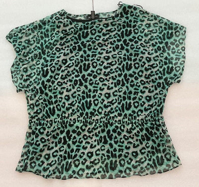 INC Women’s Green Teal Leopard Top SIZE 2X